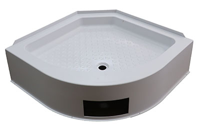 Shower - Pan - 34" x 34" - Round - W/10" Skirt - White - Min Qty/30