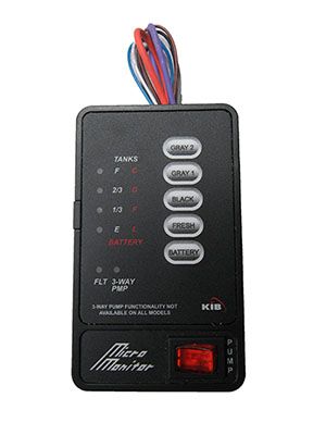 Monitor Panel - 4 Tank w/Lighted Switch - Wall Mount - Black - No Pigtail