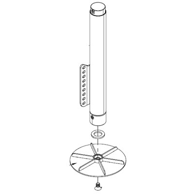 Mechanism - Jack - Front Landing Gear - 24" Stroke - 17.5k Lift Capacity - 12* Round Footpad w/Welded Gussets - For 8790