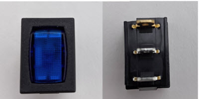 Switch - Rocker - Mini - 12V - 20 Amp - Blue Light
