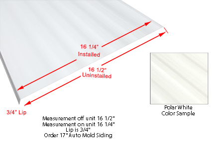 Siding - 024 - 17" x 96" - 1MDM AM - Polar White