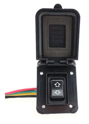 Switch - Electric Jack - 12V - Extend/Retract - w/90° Harness - Black - AH-EXT-1-5-003