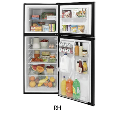 Refrigerator - 9.8 Cu Ft - 12V - RH - w/Top Freezer - Stainless Steel - GE