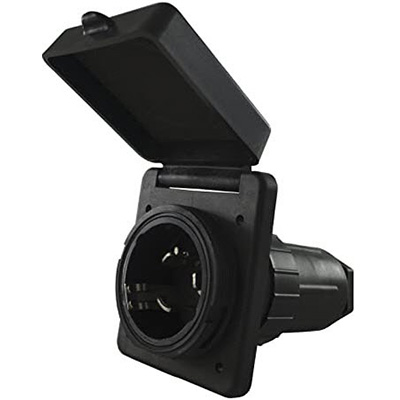 Recept - Inlet - 30A - Efficient Install - Square - Black