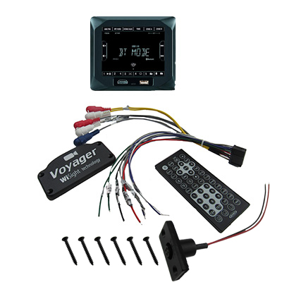 Radio - Jensen - AM/FM/BT - 2 Zone - Mech-Less RV Source Unit - Clock/AUX-In/Bluetooth - Audio Streaming - w/Backup Prep - Malaysia