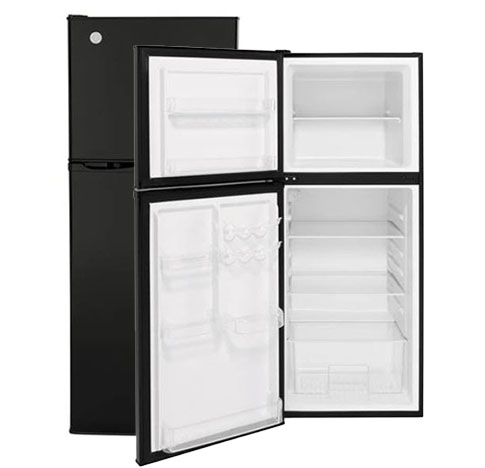 Refrigerator - 9.8 Cu Ft - 12V - LH - w/Top Freezer - Black - GE