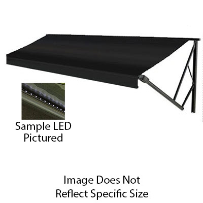 Awning - 18' - Double Sided - Black/Black - Longitude - 12 Volt - White LED Light at Rail