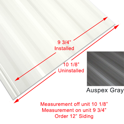 Siding - 024 - 12" x 400" - Order Per Lineal Foot - 1MDM SL - Auspex Gray - CSOR Only