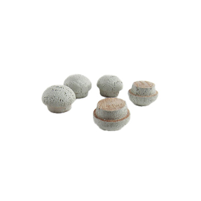 Button - Wood - 3/8" Mushroom - Carb 2 - Matte Luxe Malt