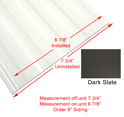 Siding - 030 - 9" x _________ Order Per Lineal Foot - 1MDM SL - Slate - DK - MG - CS Only