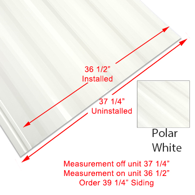 Siding - 024 - 39 1/4" x 96" - 1" Custom Mesa - REG3 - 650 Polar White - SM - Trazcor