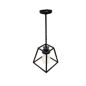 Light - Pendant - 12V - 23 1/2" - LED - Non-Adjustable - w/Cylinder Glass - Pear Edison Bulb - Matte Black Finish - 5/Bx