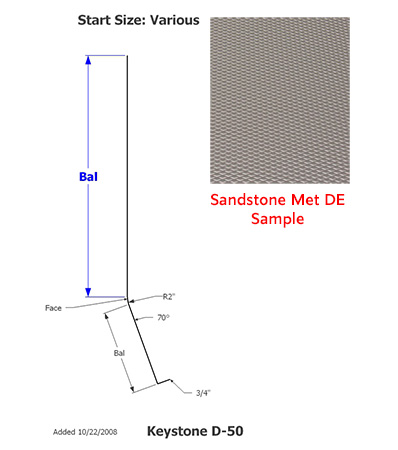 Skirt - Metal - 030 - 19 1/2" x 147" - 2" Rad - D-50 - Sandstone Met - DE