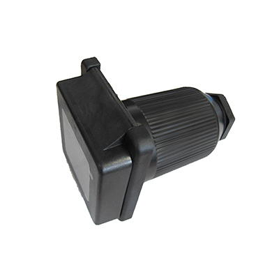 Recept - Inlet - 50A - Twist Lock - Square - Black w/Cover