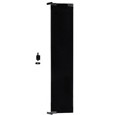 Glass - 3/16" x 30 1/2" x 6 3/8" - Privacy Glass - Assembled w/Black Recess Hinges - Black Strike Plate - Magnet Latch - Temp - Pencil Edge