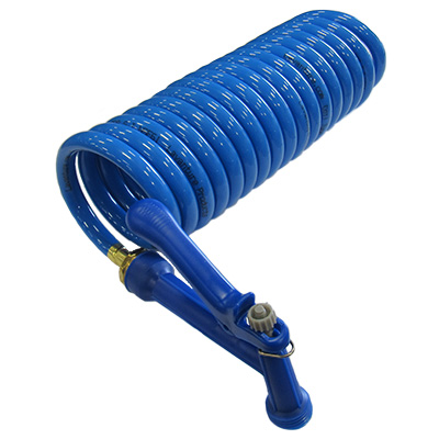 Faucet - Outside - Hose - 15' Coil - w/Quick Disconnect  - w/Spray Nozzle