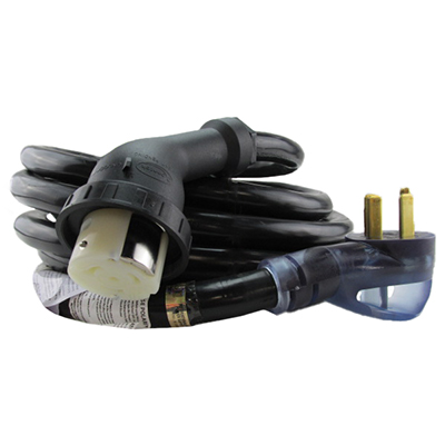 Cord - Shore/Power - 50A - 30' - w/Twist Lock Conn - Detachable - Elbow Cord - w/Reverse Polarity Indicator