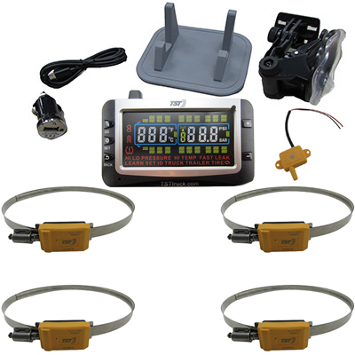 Tire - Pressure Monitor System - 4 Internal Sensors - Color Display - Repeater
