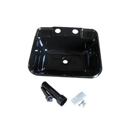 Sink - Lavatory - 12 1/2" x 14 3/4" x 5 1/2" - Plastic - w/Tailpiece/Stopper/Clips - Black