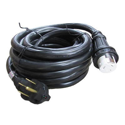 Cord - Shore/Power - 50A - 36' - w/Twist Lock Conn - Detachable - w/Reverse Polarity LED Indicator