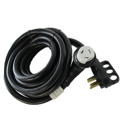 Cord - Shore/Power - 50A - 30' - 90° Twist Lock Conn - Detachable - w/Reverse Polarity Indicator - Black - E3578