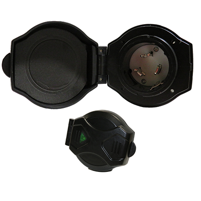 Recept - Inlet - Marine - 50A - w/LED - BLack - E3583