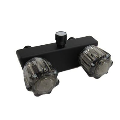 Faucet - Shower Diverter - 4" - Smoke Handles - Matte Black - Indonesia