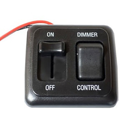 Switch - 12V - Dual - w/10 Amp Fuse - Slide Dimmer - w/Glued Slider - Black