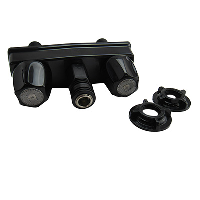 Faucet - Outside - 4" On-Center - Unit w/2" Shanks - Quick Connect - 30/Ctn - Black