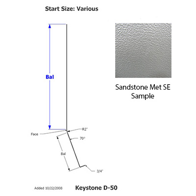 Skirt - Metal - 030 - 31" x 195" - 3" Rad - D-108 - Sandstone Met - SE
