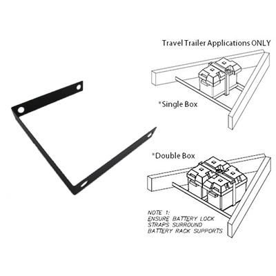 Strap - Single Battery Box Lock - Strap - 10" x 10 7/8" - 14 Gauge - Black