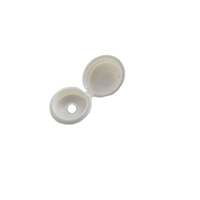 Button - Snap Cap - 1 Piece - Hinged - For #6-#10 Fasteners - White