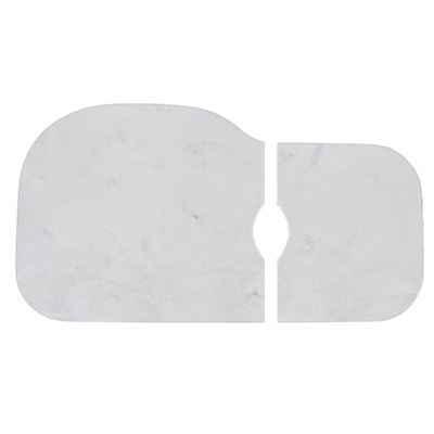 Countertop - Sink Covers - 2 Pc Set - 16 3/4" x 19.04"/13.93" x 11.85" - Yukon Only - Hi-Macs - Break Edge - Aurora Bianco