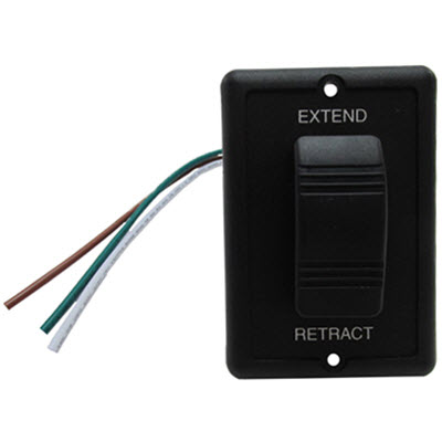 Switch - 12V - Mom On/Off/Mom On - SPDT - 260F - IP66 - Gasket - w/Extended Retract Print - w/Wire Harness - Black
