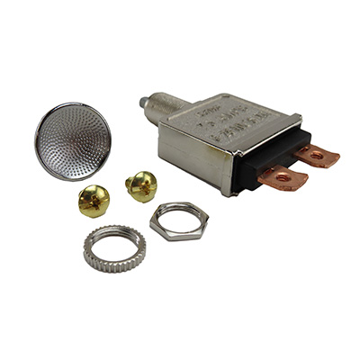 Switch - Battery Disconnect - 6-28V - 75A - Push Pull - Chrome - ABCMAR 1120310 - Replaces Krv 216148