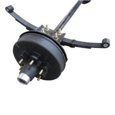Axle - 4000# - Straight - Underslung - 10" Self Adjust Brakes - 86.5" HF/68.5" - SC - 5 On 4.5" Brake Drum - 3 Leaf 25.25" - Free Length - Dbl Eye - E-Coat EZ Lube