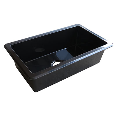 Sink - Kitchen - 27" x 16" - Single Bowl - Square - Plastic - Black