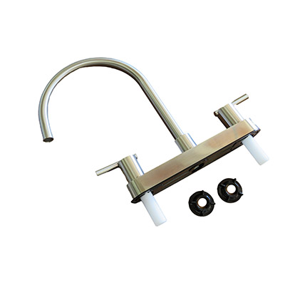 Faucet - Kitchen - J Spout - Icon Handles - Satin Nickel - China