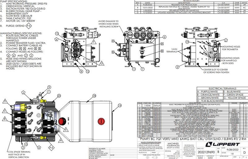 Pump - Vertical w/Mount - 7 Qt - 2 Room - 6 AWG Battery - CBL/DTSH - SLND - Elbows RT - w/Lights