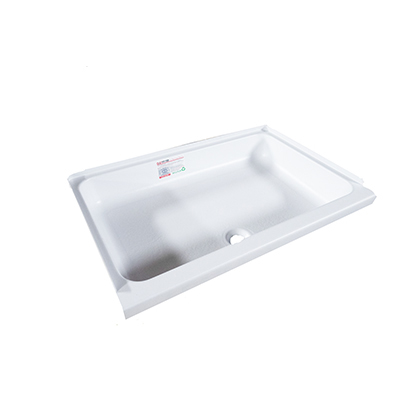 Shower - Pan - 24" x 36" - Front Center Drain - w/1 1/2" Front Ledge - Inj. Mold - White