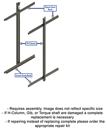 Mechanism - Slide - In Wall - 30 3/4" x 62 5/8" - HC52 - RH1 - C-BK - R-BK-1 - I-EK - O-EK - SB - RF - CF - STD - Disassembled