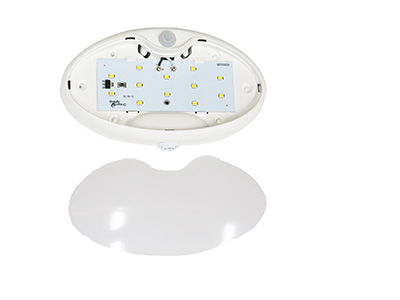 Light - Surface Mount - Motion Sensor - 12V - LED - 4000K - White Base - Frosted Lens - 200/Bx