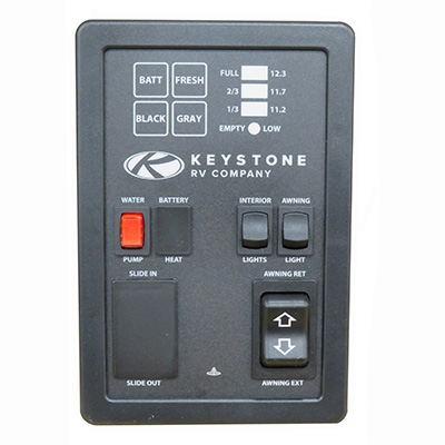 Monitor Panel - Convenience Center - 3 Tanks - 3 Small Switches - 1 Awning - Battery