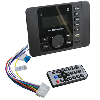 Radio - Stereo Receiver - Mechless - 2 Zone - w/Remote - AM/FM/Front USB/BT/ARC - IRV37