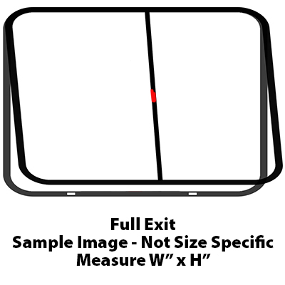 Window - 60" x 48" - Horizontal Full Exit - Red Handle - Dark Glass - Temp - Black Frame - 1 7/8" Ring