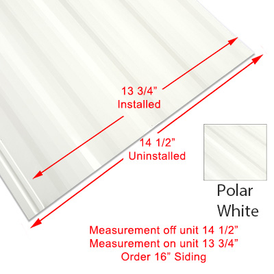 Siding - 024 - 16" x _________ Order Per Lineal Foot - 1MDM SL - Polar White - CS Only