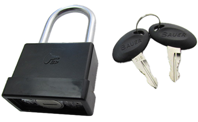 Lock - Padlock - Standard - SCI - w/Cylinder & 2 Keys - Black - 60/Ctn