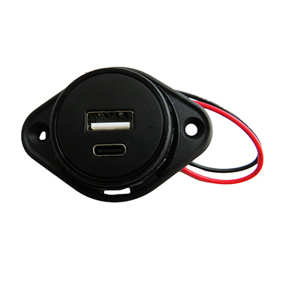 Plate - Charging Station - Dual - w/USBA + USBC - S/M Quick Charge Outlet - No Light - No Lid