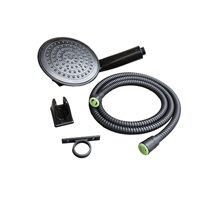 Shower - Wand & Hose Kit - 6" Rain Shower Head - Matte Black