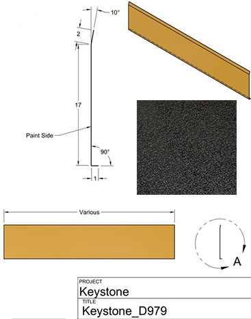 Skirt - Metal - 040 - 20" x 180" - D-979 - Black - w/Film